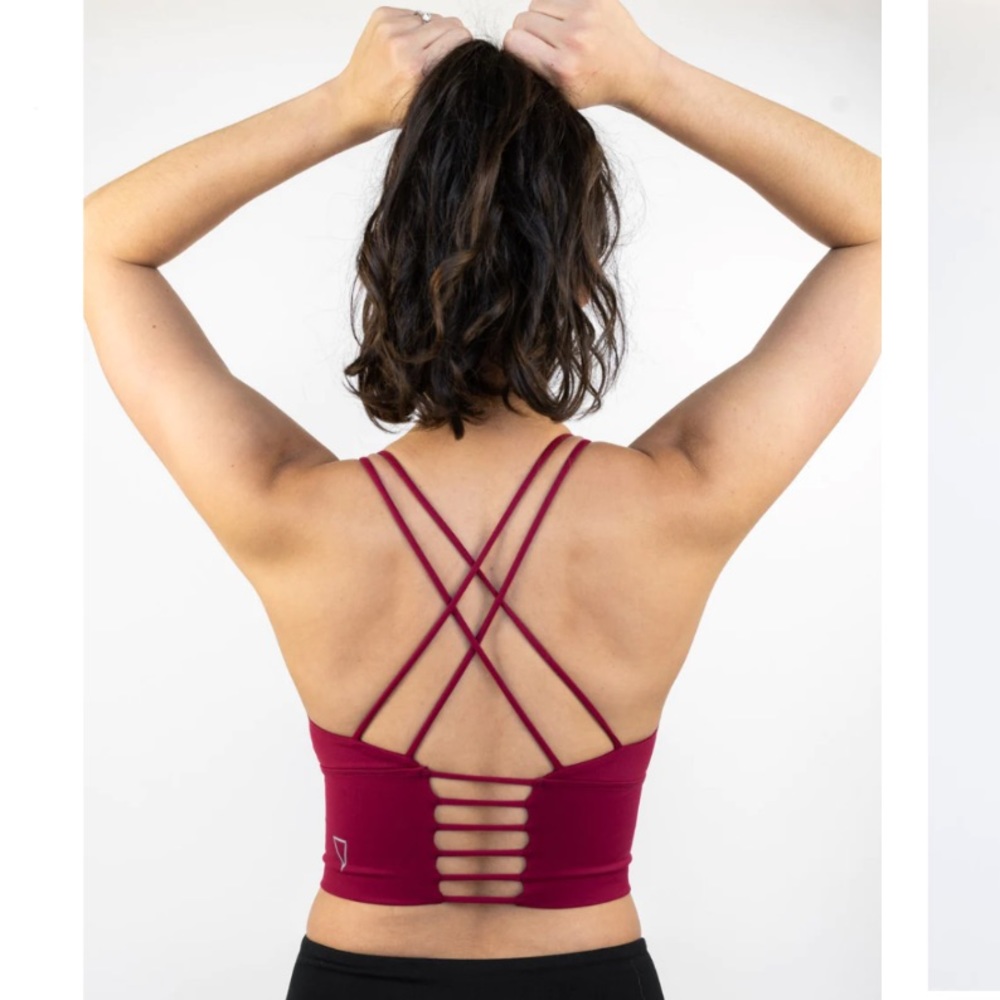 DAE CROSSOVER CROP BRA - RED RED WINE